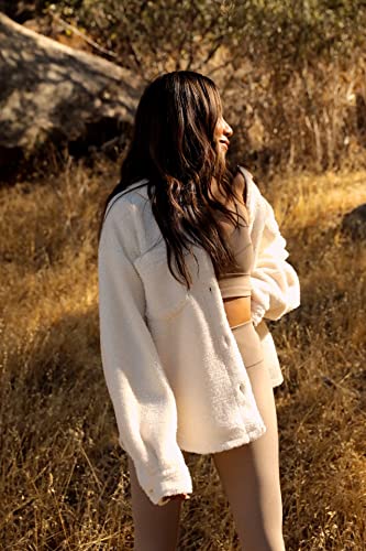 Bandier Sj-Sjb10043-Sincerely Jules X The Aspen Sherpa Jacket-Cream-L #TOP2