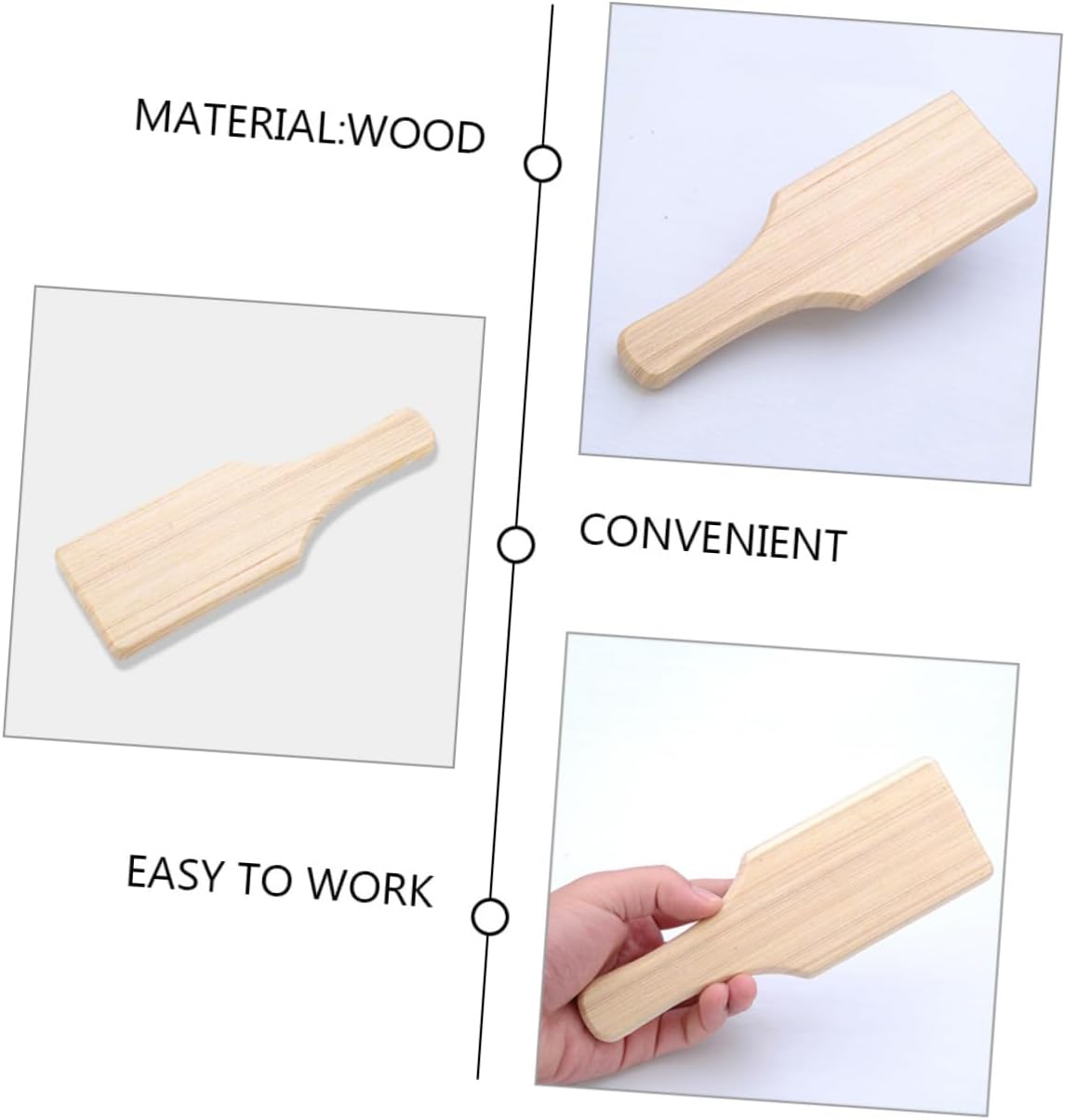 jojofuny 4Pcs Wooden Paddle Clay Modeling Tools for Pottery DIY Smooth Finish Sculpture Board for Crafting for Beginners and Professionals Easy to Clean and Use