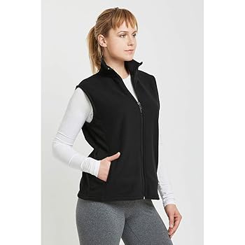 DailyWear Womens Full-Zip Plush Polar Fleece Vest (Black