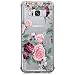 Galaxy S8 Plus Case for Girls Clear with Purple Flowers Design Shockproof Bumper Protective Case for Samsung Galaxy S8 Plus Flexible Silicone Slim Fit Cute Floral Pattern Print Rubber Cover for Women