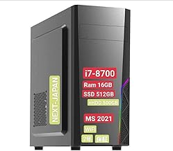 NEXTJAPAN Desktop PC (Windows 11 pro/Office 2021 / Core i7-8700 / Memory 16 GB / SSD 512 GB + HDD 500 GB WiFi/Space Saving Slim/Business Telework) Desktop PC 8 x USB