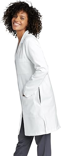 Miniatura 2 de Abrigos de laboratorio médico bordados personalizados para mujer, añade tu nombre o texto, abrigos de laboratorio largos de manga larga con 3