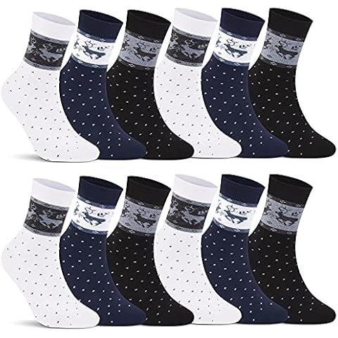 Libella 12 Paar Damen Thermo-Socken Wintersocken Baumwolle mehrfarbig,12er-pack-92258,35-38 Cover