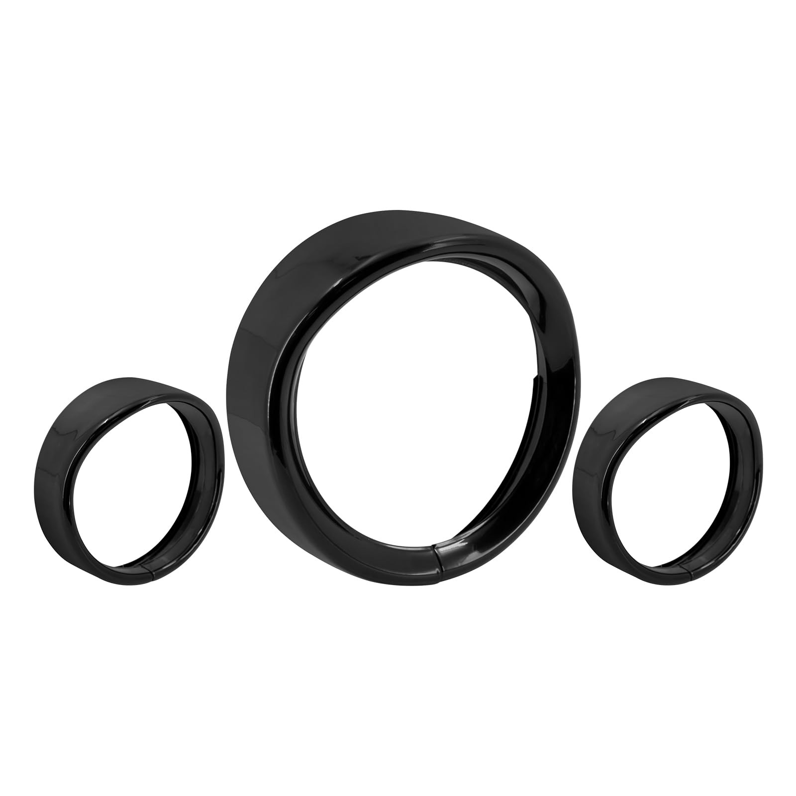 Motorrad 17,8 cm Scheinwerfer Visier Trim Ring 11,4 cm Scheinwerfer Dekorieren Ring Abdeckung Scheinwerfer Abdeckung Fit Für Harley Dyna Touring Softail Road King Trike 1962-up Glanz Schwarz