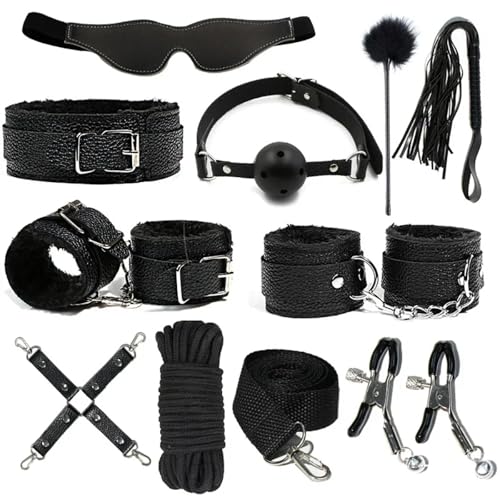 Ensemble de bondage sexuel en PU doux et finitions peluche