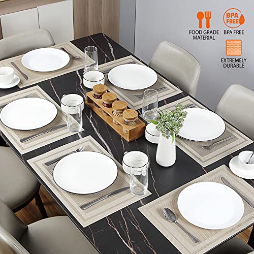 Bxzandya Placemats, Set Of 6, Heat And Stain Resistant Washable Indoor Placemats, Table Vinyl Placemats For Outdoortable Beige Table Mats (Beige, 6Pcs) #TOP5