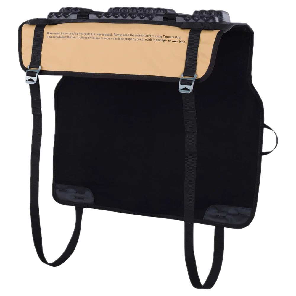 EVOC TAILGATE PAD DUO Transport rowerów górskich dla pickupów, bagażnik rowerowy na 2 rowery (torba transportowa na rowery z wyściółką na rury widelca, z klapką na kamerę), piaskowy