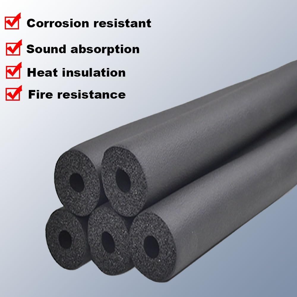 Foam Pipe Insulation,Foam tubing for 1 inch Pipe ,25mm(1") ID 35mm OD 6 Foot Length Black - 