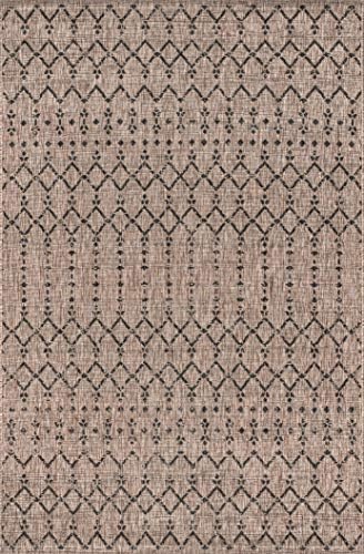JONATHAN Y Moroccan Geometric Indoor Outdoor Area Rug 8X10 Natural/Black, Ourika Textured Weave for Backyard, Patio, Porch, Easy-Cleaning, High Traffic, Pet-Friendly, Non-Shedding (SMB108D-8) — view 7