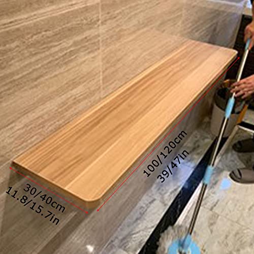 Naścienny drewniany składany stół z opuszczanymi liśćmi, rozkładane biurko do nauki, montowany na ścianie, składany stół, drewniany szczelny, stabilny i trwały, do domu, biura, gabinetu (120 x 40 cm /