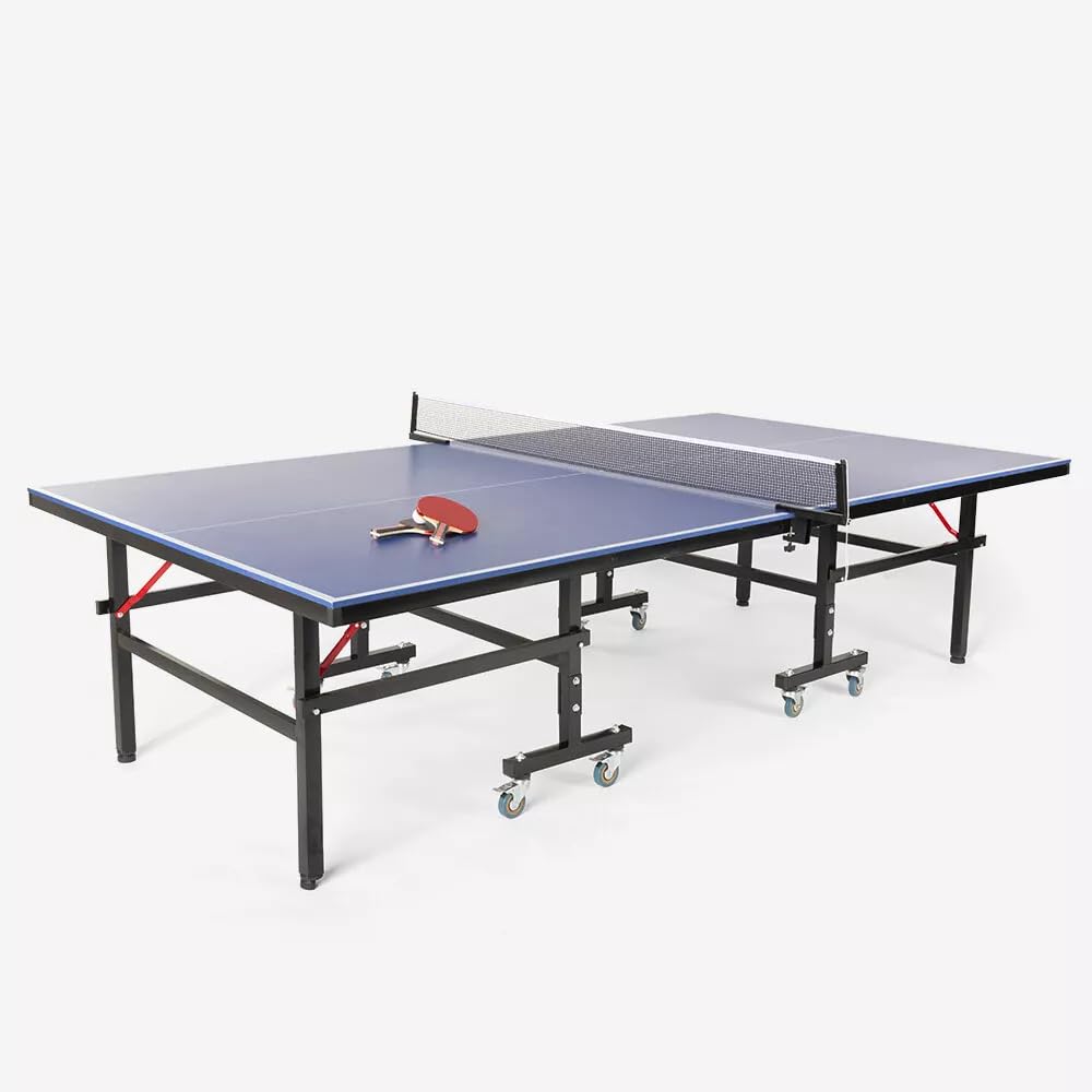 JDBDU Mini tavolo da ping pong pieghevole per esterni, 152 x 76 x 76 cm, set completo con rete da ping pong, 2 racchette e 3 palline, tavolo da ping pong pieghevole