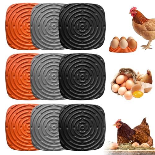 Lot de 9 tapis de nichoir pour poulailler, 30 x 30 cm, pour poulailler, pour le compostage, les nichoirs, les poulaillers (noir, gris, orange)