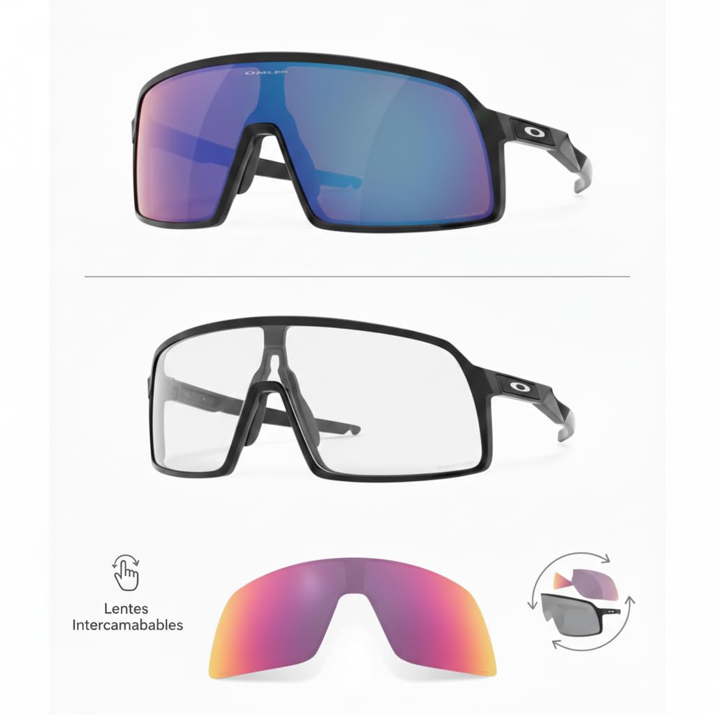 Xtreme Road Lenti di ricambio compatibili con Oakley Sutro S, Multicolore Giallo Arancione Rosa Viola, Policarbonato, Protezione UV400, Design Shield Sportivo