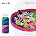 Lay-n-Go 2-in-1 Small Portable Drawstring Toys Storage Organizer and Play Mat for Room and Travel, Made for Kids and Toddlers with a Durable Patented Design, 18 inch, Pink/Blue