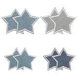 TRKETK 8 Piezas Parches Termoadhesivos Parches de Planchado con Estrellas Decoración para Vaqueros de Estrella Azul Denim para Vaqueros Ropa Chaquetas Camisetas Mochilas y Decoraciones de Reparación