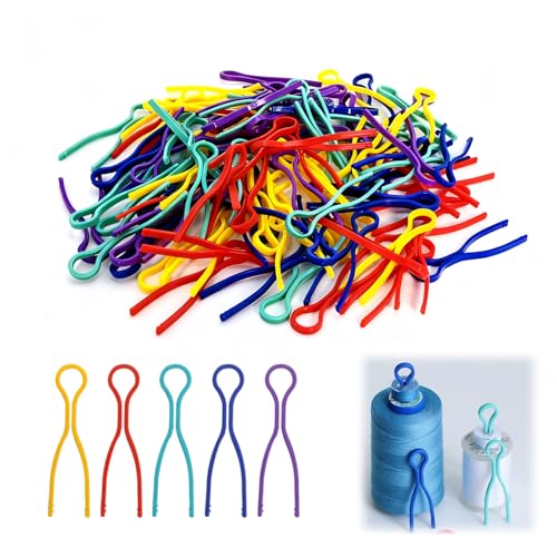 100 pièces Pince à Canette Porte, Porte Bobines de Fil, Porte Canette Couture Colorés, Support de Bobine de Fil en Plastique, Pinces à Bobines et Canettes,...
