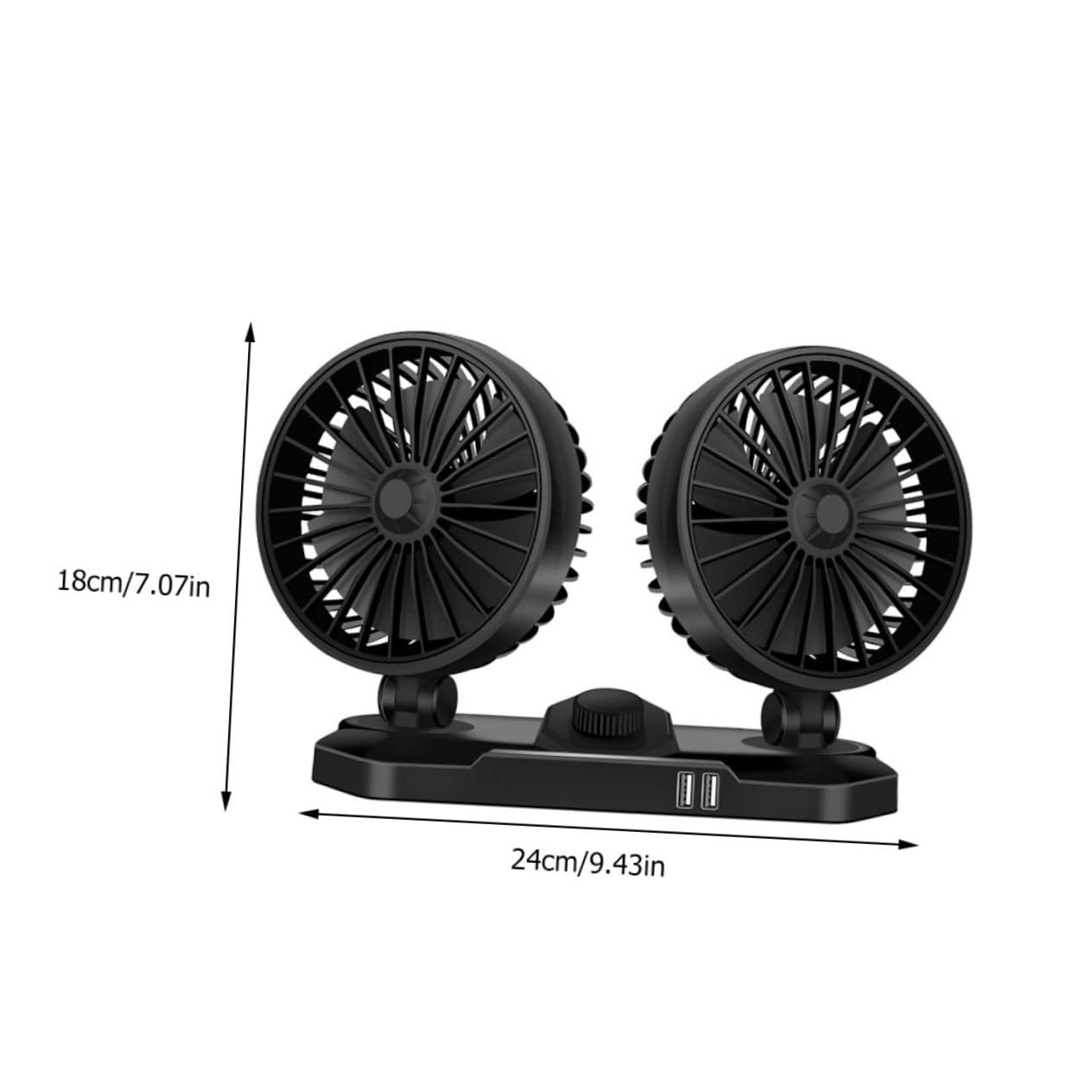Yardenfun Double Headed Car Fan Adjustable Portable Air Cooler for Vehicles Trucks and Rotation for Optimal Air Circulation and Comfort