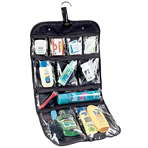 SZTARA Hanging Cosmetics Bag 10 Pockets Travel Zippered Transparent Clear Makeup Toiletry Organiser Packing Storage Kit