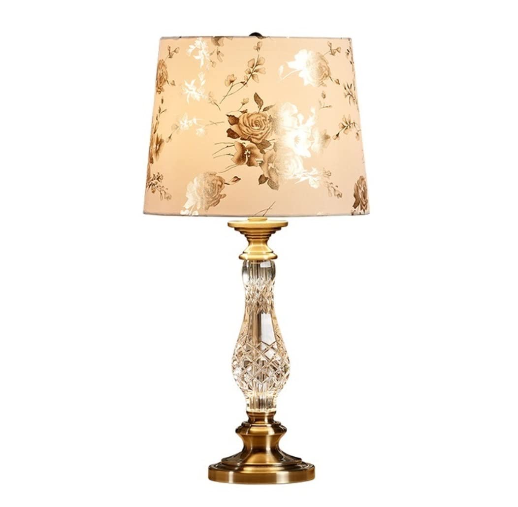Lampa stołowa Lampa nocna Lampa nocna Styl europejski Kryształowa obudowa Ślub Metalowe biurko Do salonu Sypialnia Gabinet Stolik nocny (Kolor