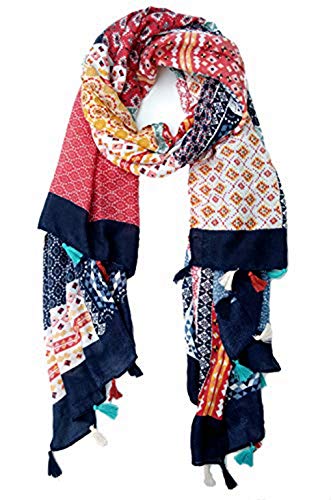 Scarfs For Women Lightweight Floral Flower Spring Scarf Large Fashion Wrap Shawls Oversized Cape Tassel Fall Scarves (Print4) #TOP1