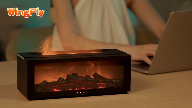 Diffusore Aromi Con Fiamma LED 7 Colori - Umidificatore E Luci Notturne, Spegnimento Automatico, Con Timer