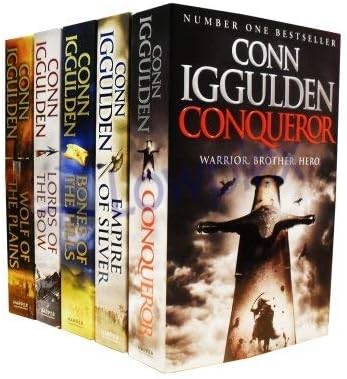 Conqueror Series Collection 5 Books Set By Conn Iggulden (Wolf of the Plains, Lords of the Bow, Bones of the Hill, Empire Of Silver, Conqueror)
