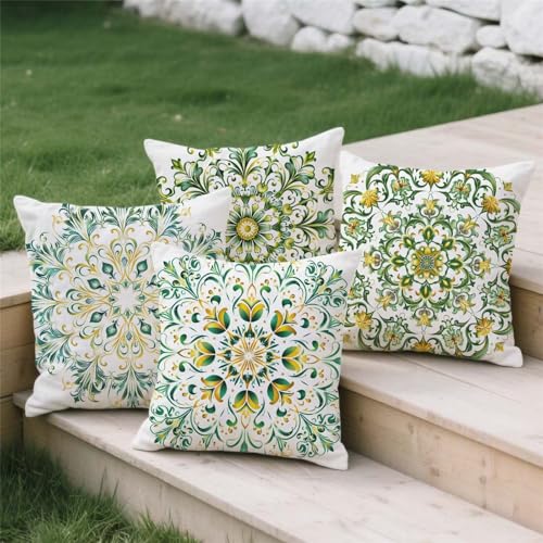 Housse coussin 45x45cm imperméable jaune protégeant vos canapés et bancs de jardin