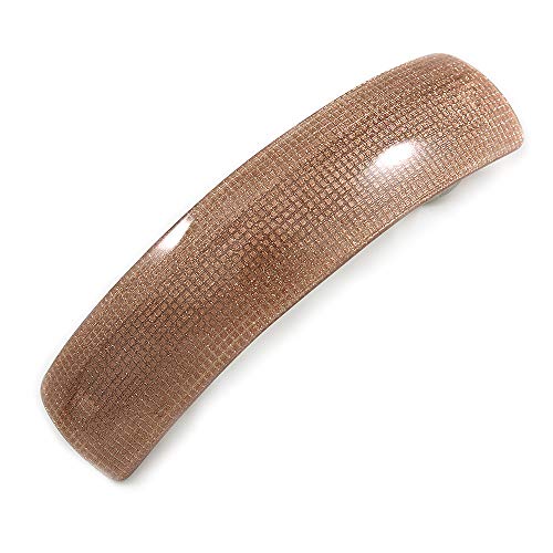 Barrette à cheveux carrée anti-glisse en acrylique pailleté caramel 90mm