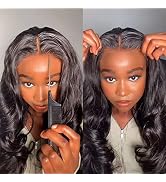 TESLAL 6X5 Wear and Go Glueless Wig Pre Cut Lace Body Wave Lace Front Wigs human hair pre plucked...