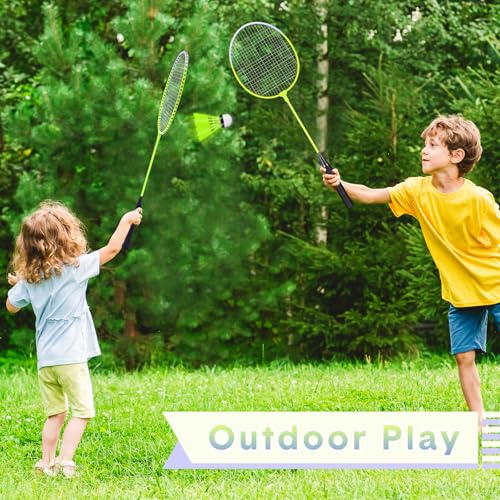 Image of 12 Pack Badminton Rackets Set Including Badminton Racquets, Nylon Shuttlecocks and Carry Bag for Outdoor Backyard Games Beginners