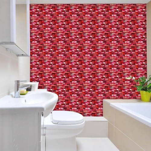 Image of Moroccan Tile Stickers | Waterproof Self Adhesive Peel & Stick Tile Decals for Kitchen Backsplash, Bathroom Wall, Floor, Furniture & Glass (4x4 Inch, Design 49)