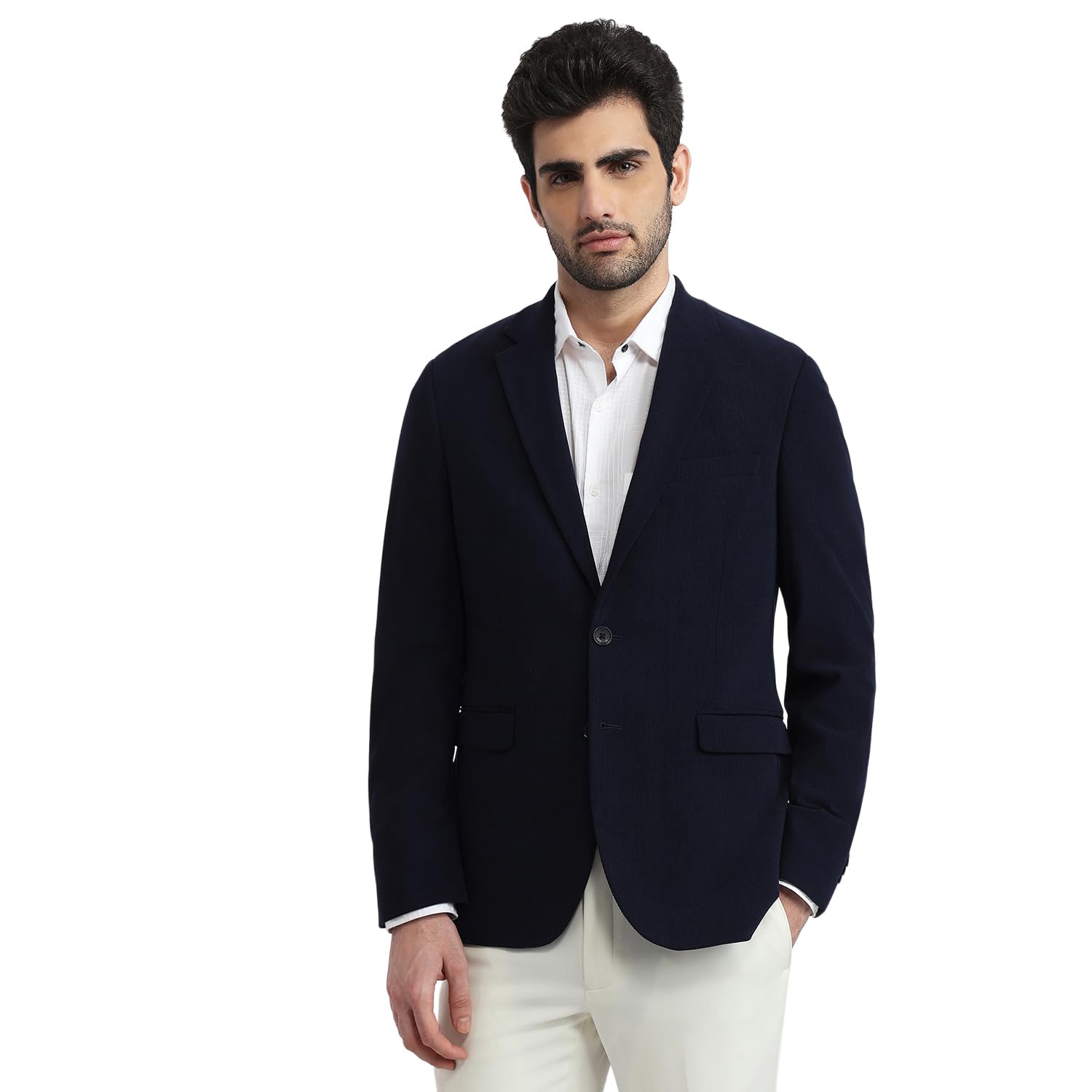 raymond Cotton Blend Blue Corduroy Pattern Men Blazer-picture-13