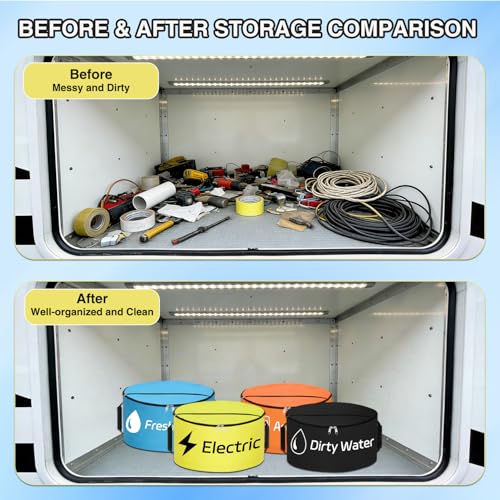 Nilight RV Hose Storage Bag 4 Pack Waterproof with Dual Zipper Closure, Handle & Straps RV Sewer Hose Storage and Organization for Sewer, Fresh Water Hoses Electrical Cords Camper Tools Accessories by Nilight - Used condition - Image 8