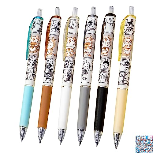 HJYZY Carino gatto penna 0,5 mm gel Kawaii penne anime penna a sfera inchiostro nero 0,5 mm anime adesivi 16 pezzi
