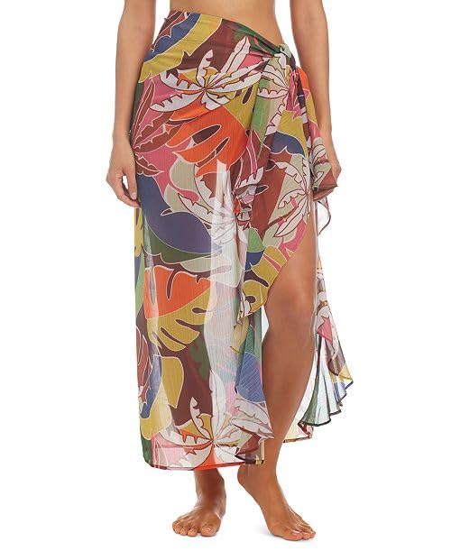 Women Swimwear and Beach Wear Wrap up Sarong Poly Georgette Floral
