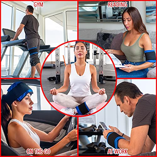 Gel Ice Pack For Injuries | 2 Reusable Gel Packs + 2 Adjustable Wraps - Hot & Cold Compress Flexible Soft Gel Ice Packs For Shoulder, Elbow, Back, Hip, Knee Pain Relief Therapy For Swelling & Bruising #TOP4
