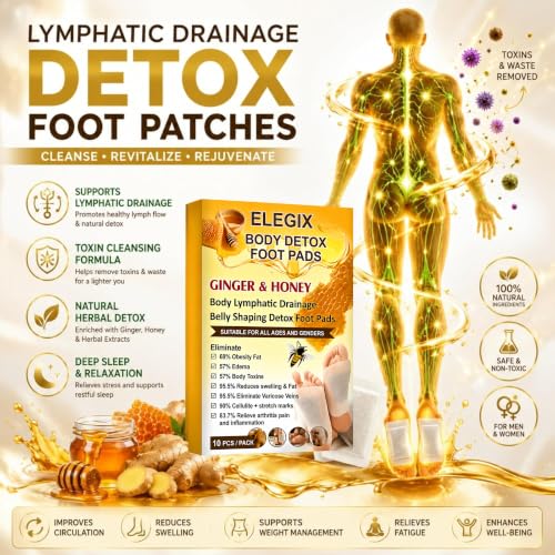 Image of Foot Patches - Stress Relief Detox Patch with Ginger, Lymphatic Drainage And Toxin Cleansing Pads - Deep Sleep Support Foot Pads for Men And Women (10 Patches - Pack Of 1)