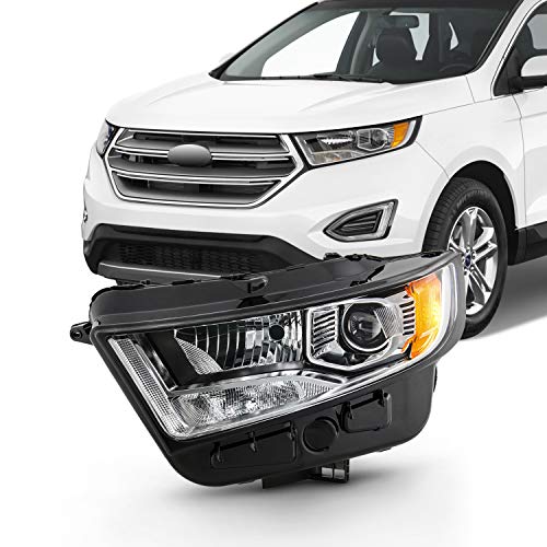 AKKON - Fits 2015-2018 Ford Edge SE | SEL | SEL Plus | Sport | Titanium [Halogen Type] Projector Headlight Driver Left Headlamp