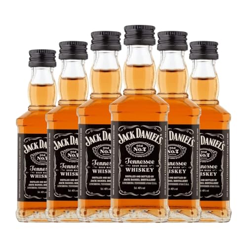 Bourbon Jack Daniel's Old No. 7 Botellín Miniatura 5 cl (Caja de 6 Botellín Miniatura de 5 cl)