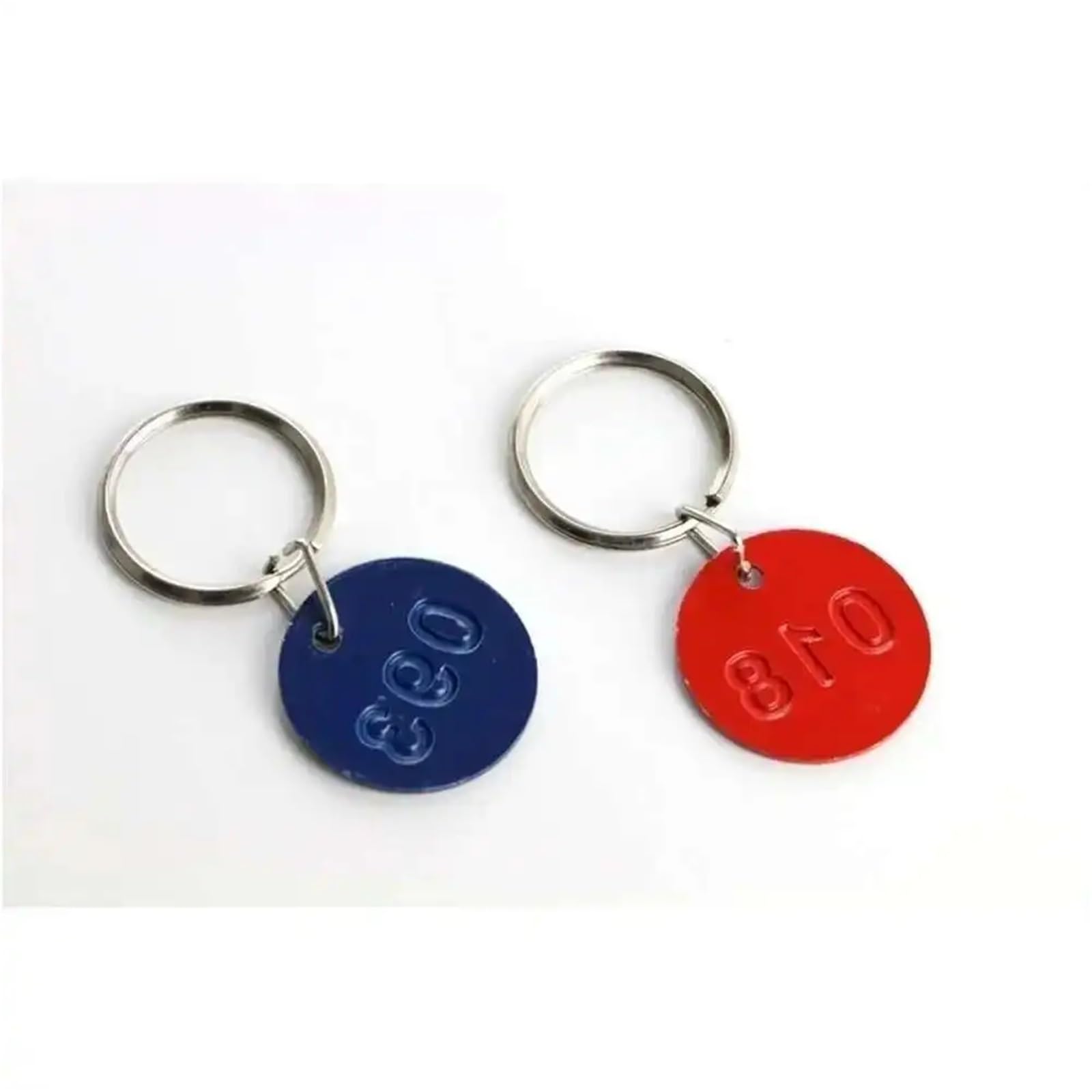 100pcs Metal Sign Keychain Signage With Ring Digital Label Tag Number Card Plate per Classify(Red,101-200)