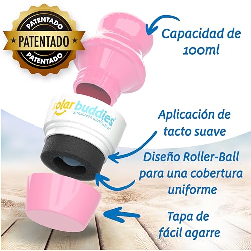 Miniatura 2 de Solar Buddies Aplicador De Protector Solar - Completo Rosa Completo Azul - Aplicador Recargable De Esponja Para Protector Solar, Crema Solar Y Loción Para Niños, Adultos Y Familias - Contiene 100ml