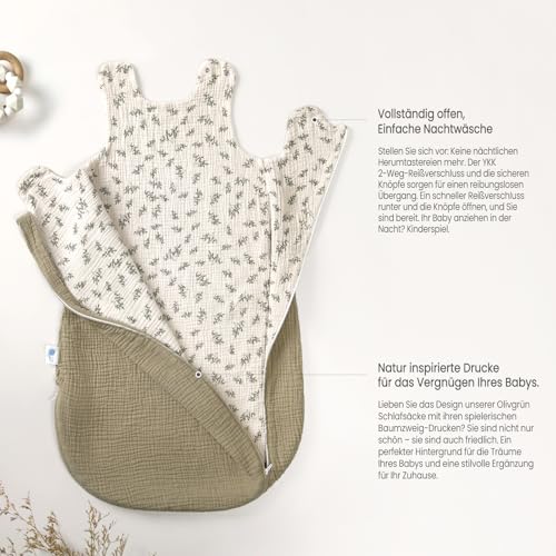 lulumoon Baby Schlafsack Musselin 0.7TOG: Luftig & dünner Sommerschlafsack – Ansicht 9