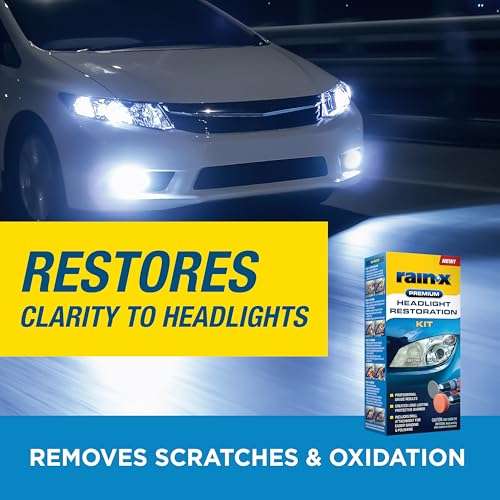 Rain-X 610153 Headlight Restoration Kit - Car Light Lens Cleaner/Restorer with Sanding & Polishing Drill Attachments & Sealant Wipe, Removes Scratches & Oxidation- All in 1 Long Lasting Formula by Rain-X - Image 5