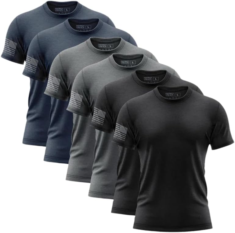 Patriot Crew Men's 6 Pack Midnight Fresh T-Shirt, American Graphic Tee, Patriotic, USA & Freedom Style Shirt