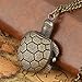 SHKUU Montre Poche Rétro Bronze Tortue Conception Quartz Fob Montre Poche 80 CM Pendentif Collier Chaîne Unique Jouets Cadeaux pour Garçons Filles Enfants