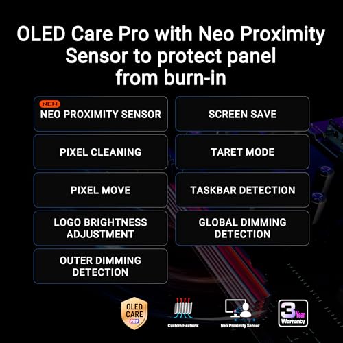 ASUS ROG Strix 32” 4K OLED Gaming Monitor (XG32UCWG) - TrueBlack Glossy OLED, Dual Mode (4K@165Hz, FHD@330Hz), 0.03ms, G-SYNC Compatible, Neo Proximity Sensor, Auto KVM, USB-C, HDMI 2.1, 3 yr warranty - Image 5