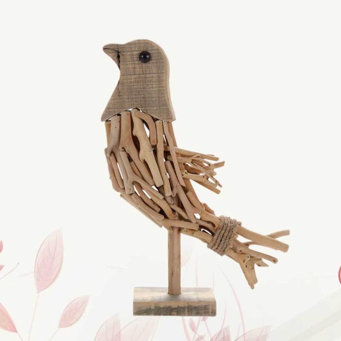 jojofuny Decorazione Creativa ed Elegante in Legno Soprammobile Artistico a Forma di Volatile per Ufficio e Decorazioni Natalizie Raffinate