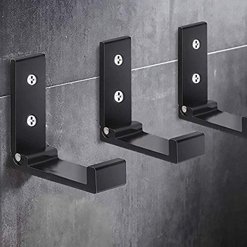 Folding Coat Hooks, Aluminum Alloy Folding Coat Hooks With Screws, 6 Pcs Wall Coat Hook Is Suitable For Hat, Clothes, Fitness Equipment (Black) #TOP5