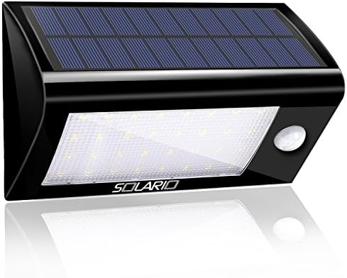 Solar Powered Security Floodlights - Motion Activated Lights- Wireless Outdoor Light- 32 Ultra Bright LEDs- Peel and Stick- Best for Patio, Garden, Path, Pool, Yard, Deck (Black)