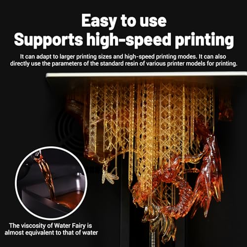 RESIONE Water Washable 3D Resin, Flüssiges 405nm-Hochgeschwindigkeitsdruck Harz, Rissfrei und Feuchtigkeitsbeständig, 3D-Druckerharz Nahezu Geruchlos, Flammendes Orange, 1kg